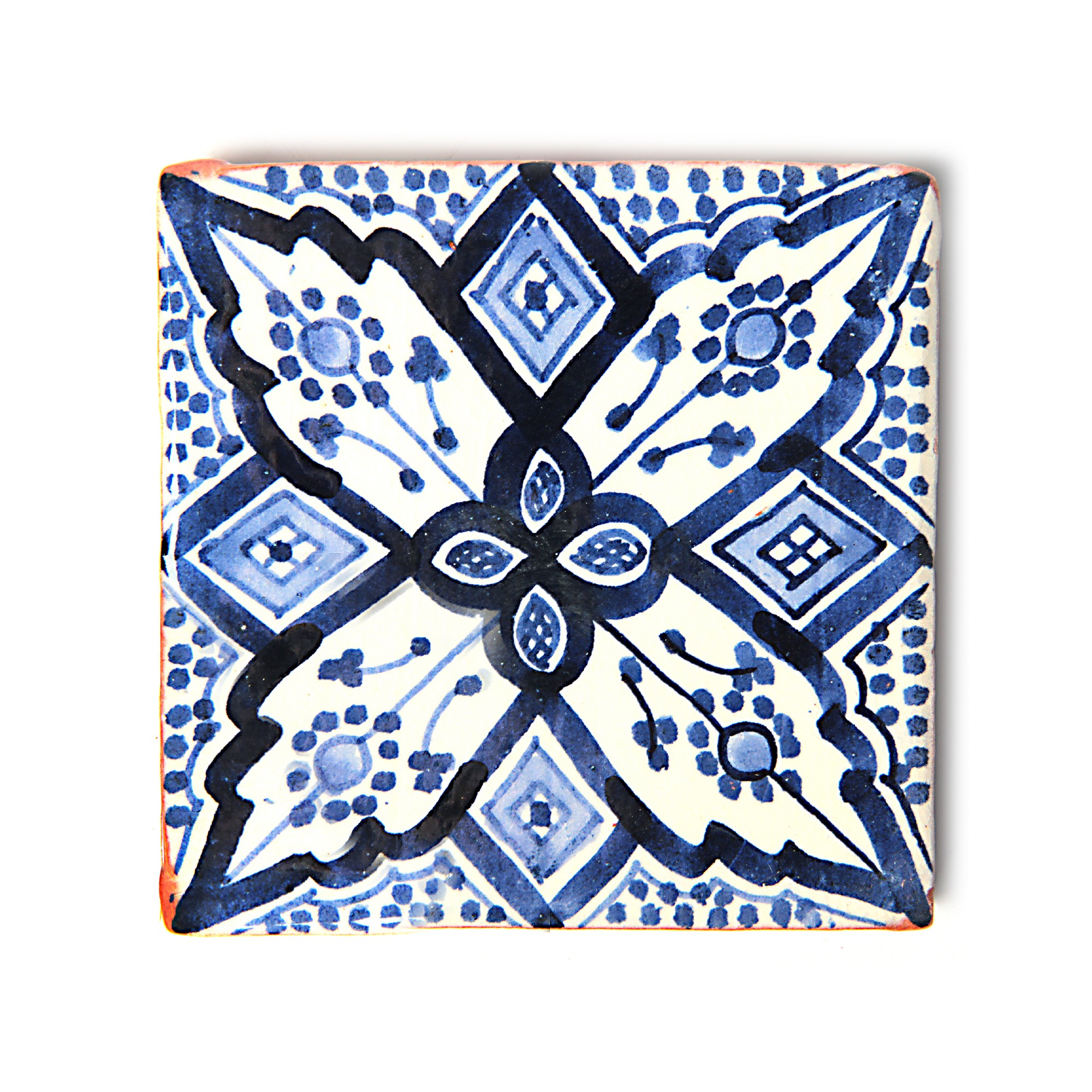 Fliese 'Safi Bleu', blau, weiß, L 10 cm, B 10 cm von fischer's lagerhaus