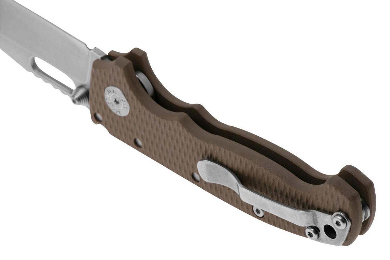 Demko Knives MG AD20S Shark-Lock, CPM 20CV Clip Point MGAD20S-MLD-EARTH Milled Earth G10, zakmes