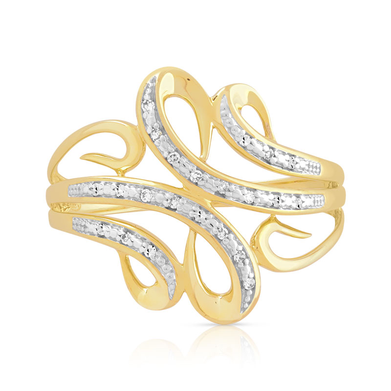Bague or 375 2 tons diamants