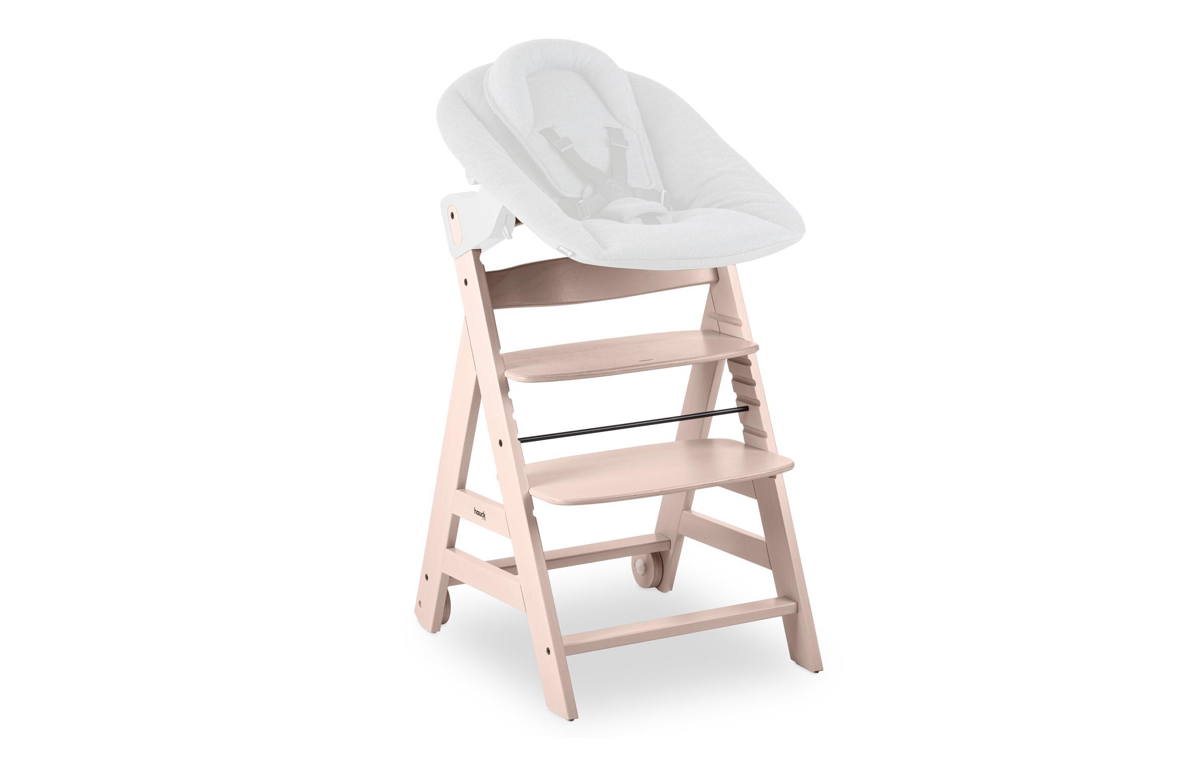 Treppenhochstuhl Beta+ Whitewashed<br>Kippsicheres und mitwachsendes Holzhochstuhlset