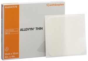 ALLEVYN THIN Wundverband 10 x 10 cm, 5 Stück