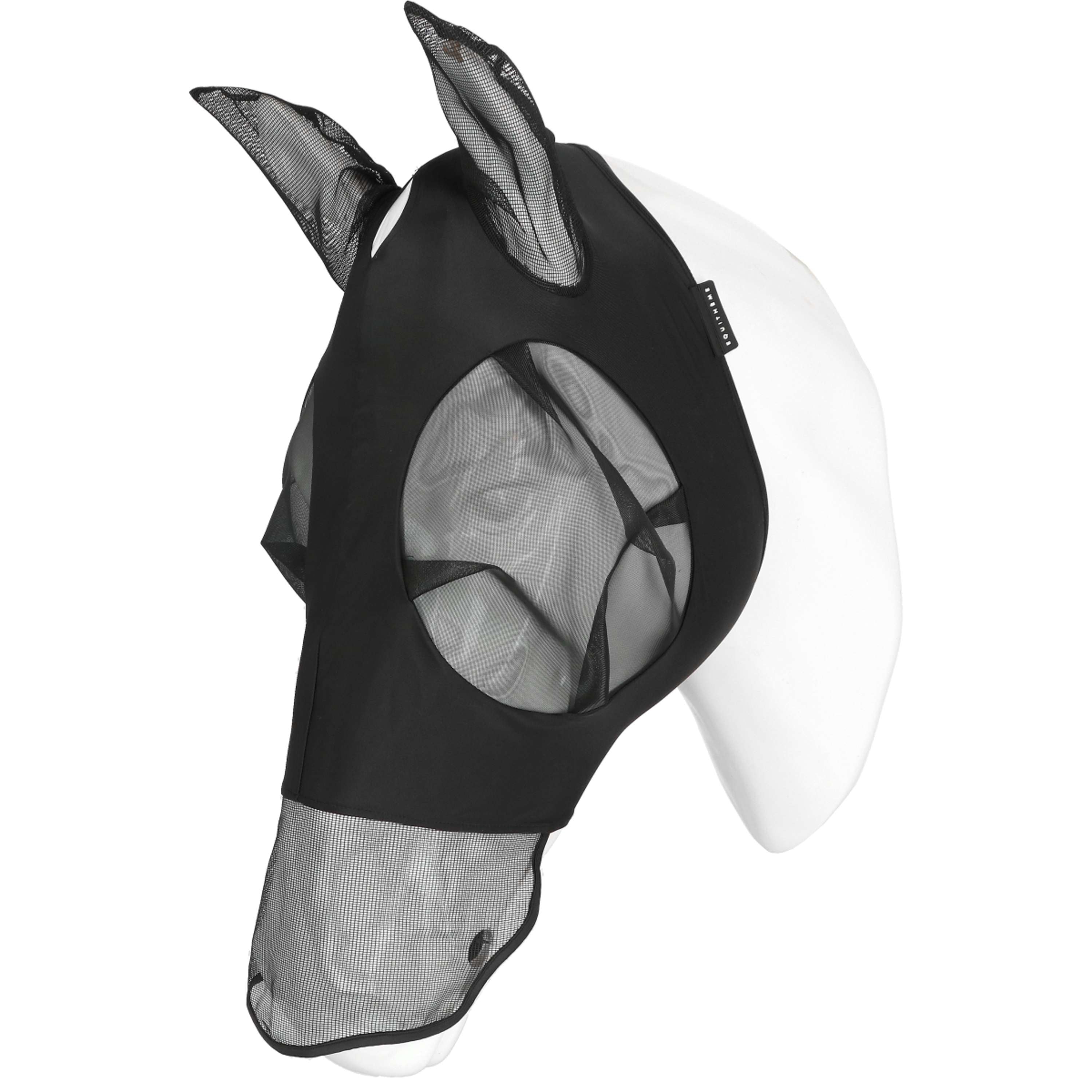 EQUITHÈME Vliegenmasker Lycra UV protection Met Neusnetje Zwart