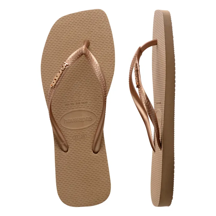 Havaianas Tongs Square Logo Metallic | Rose