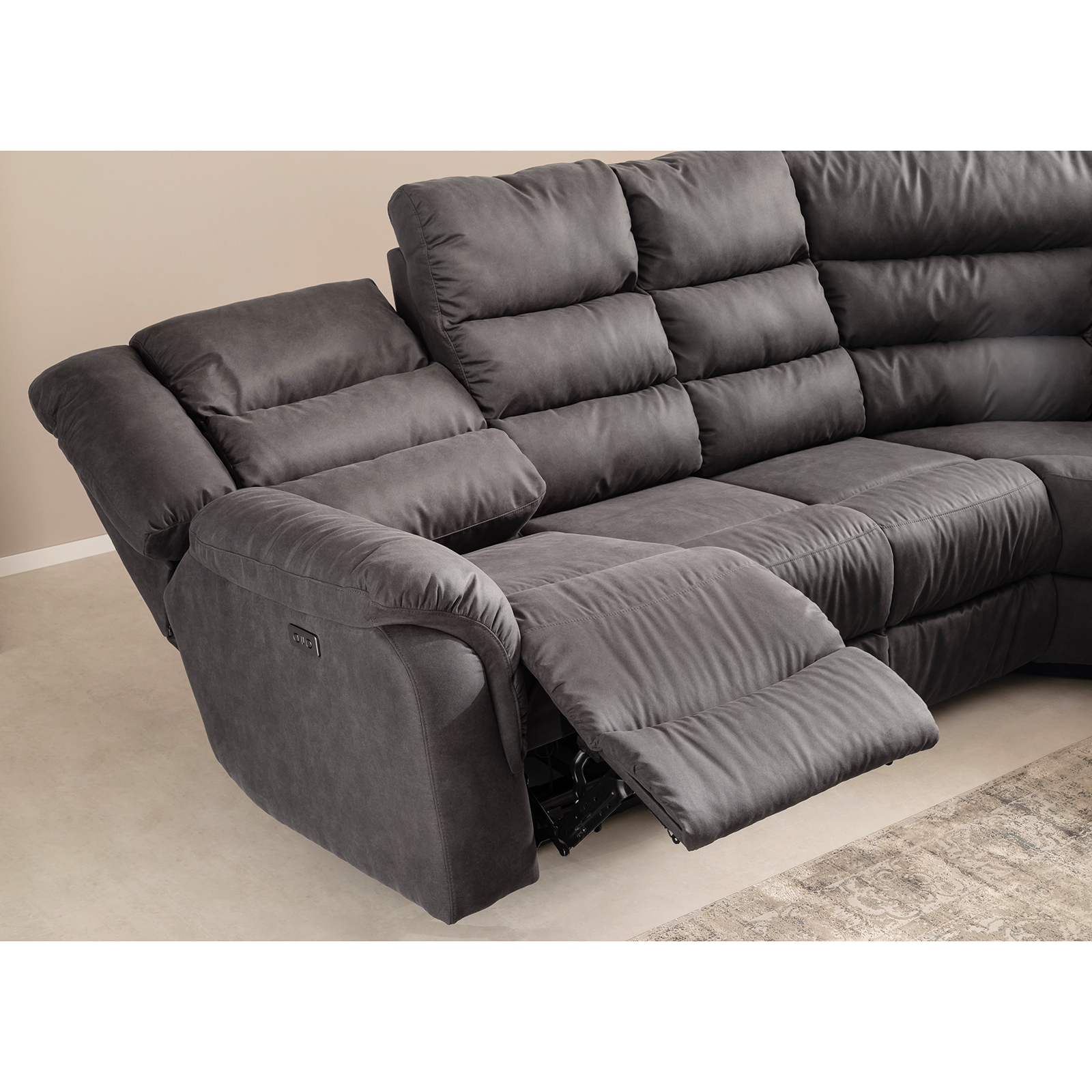 Ecksofa - anthrazit - Relaxfunktion - 297 cm