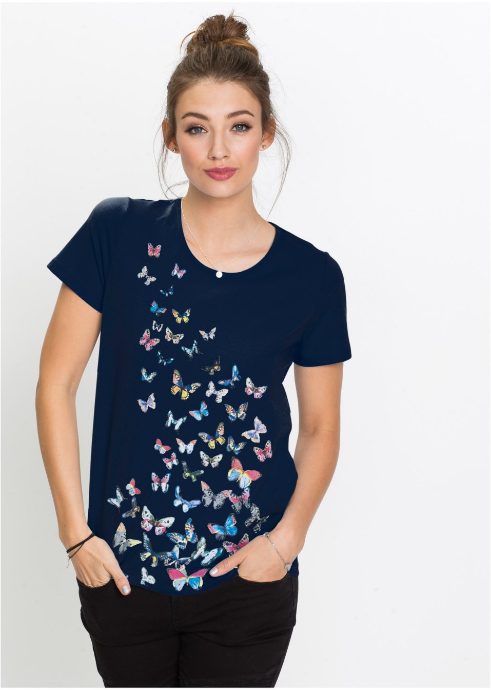 T-shirt à imprimé papillon