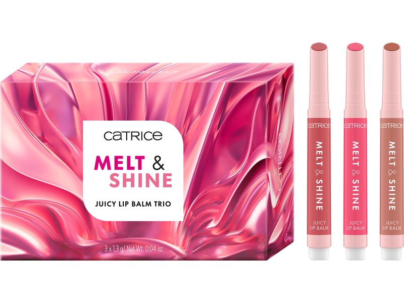 Catrice Geschenkset Melt and Shine Juicy Lip Balm Trio 01 Lippenbalsam für prall wirkende Lippen mit spiegelndem Hochglanz-Finish