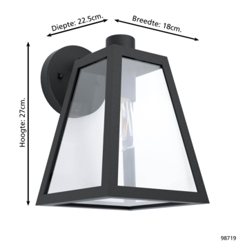 Eglo buitenlamp Mirandola zwart
