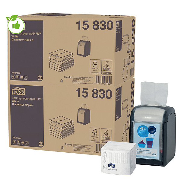 Kit serviettes blanches + distributeur OFFERT