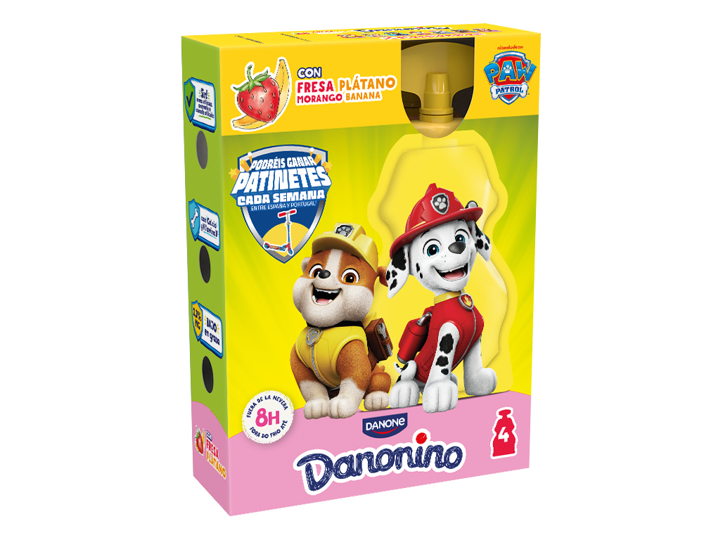 IOGURTE INFANTIL DANONINO PARA LEVAR MORANGO-BANANA 4X70G