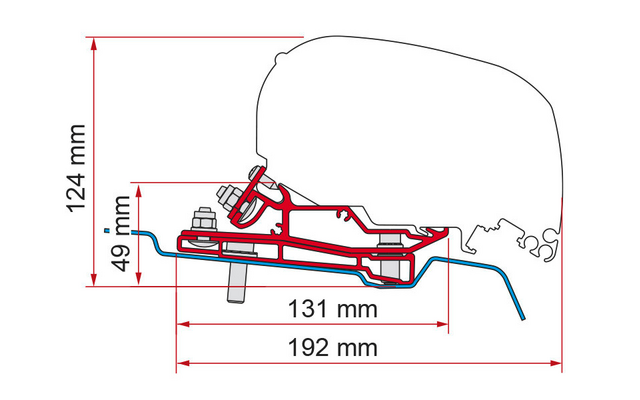 Fiamma Adapter Ford Transit L3 H3 für F80 Markisen