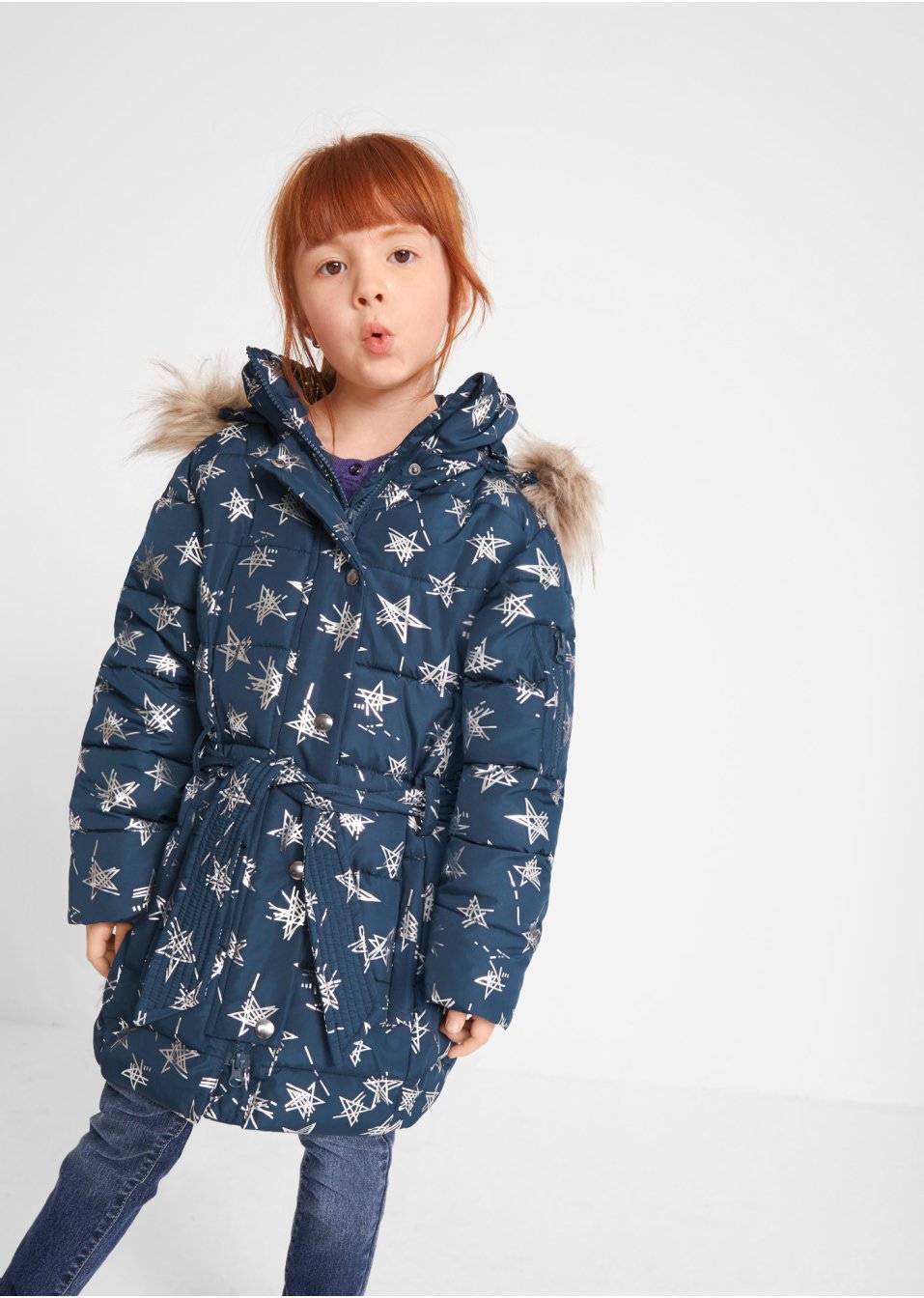 Veste d'hiver fille à imprimé étoiles
