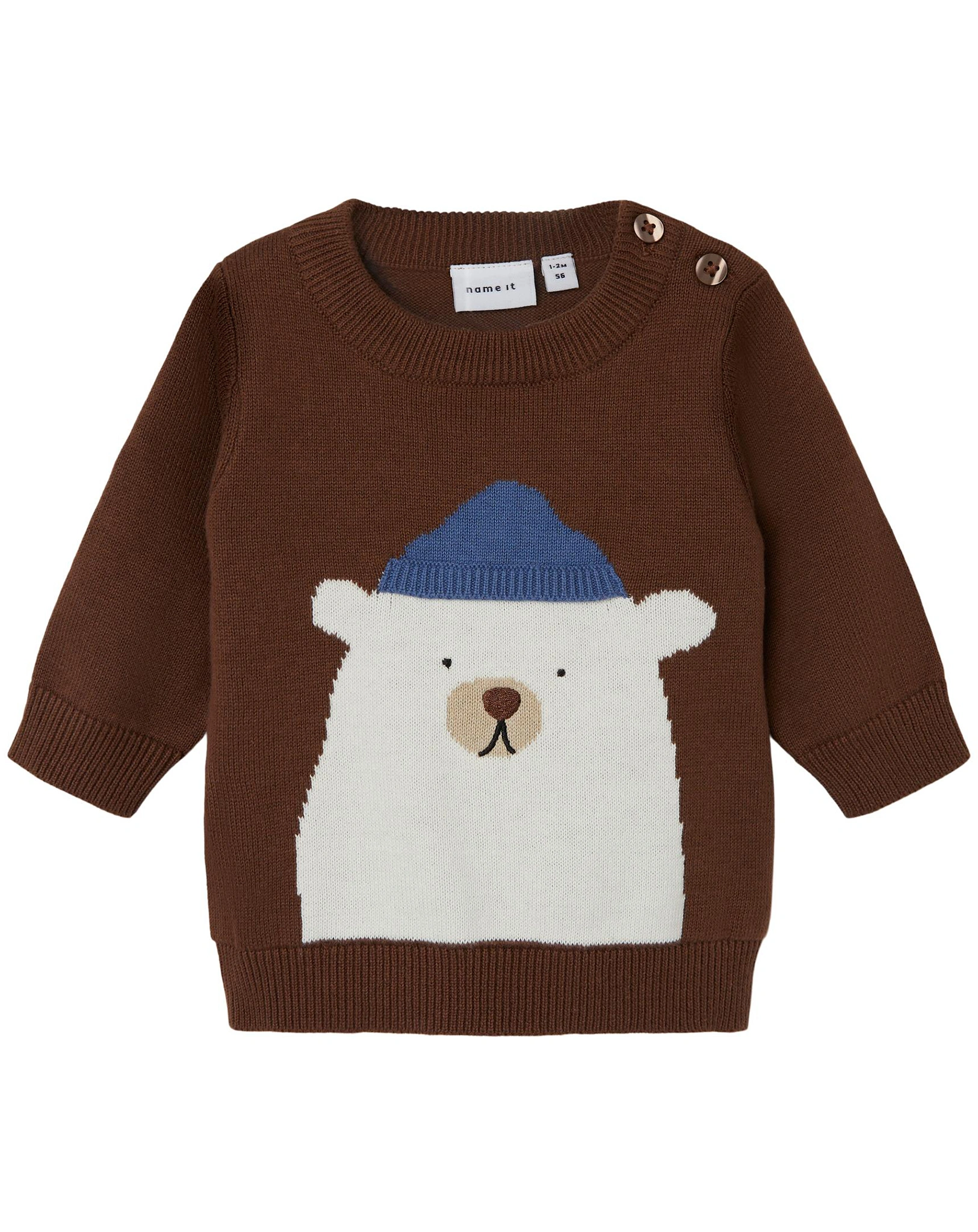 Strickpullover NBMSENIS POLAR BEAR in mustang