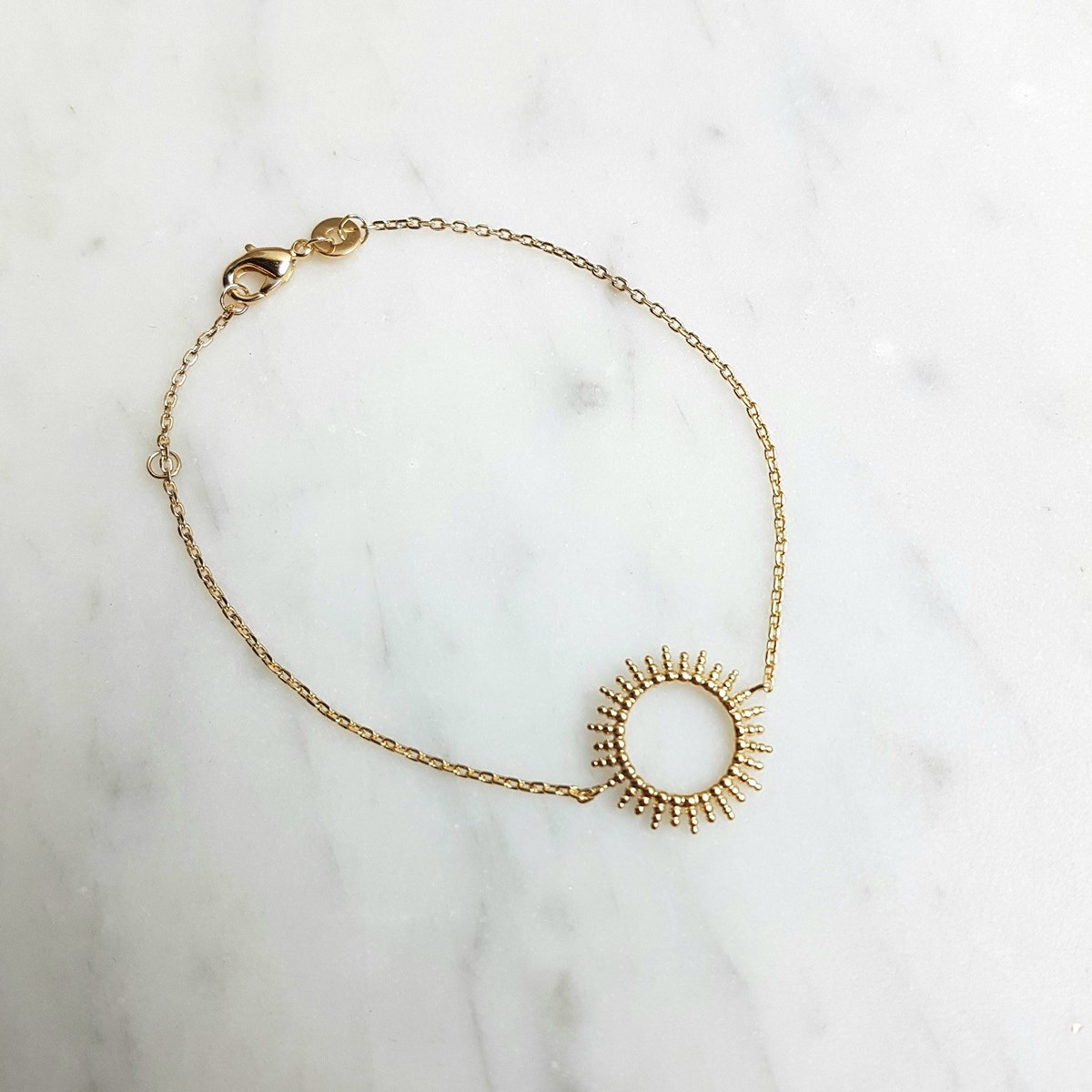 Bracelet Fin Plaqué Or Mode Tendance Soleil