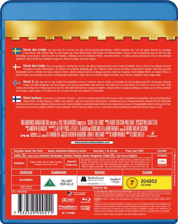 Shrek 3 - Shrek Den Tredje - Blu-Ray