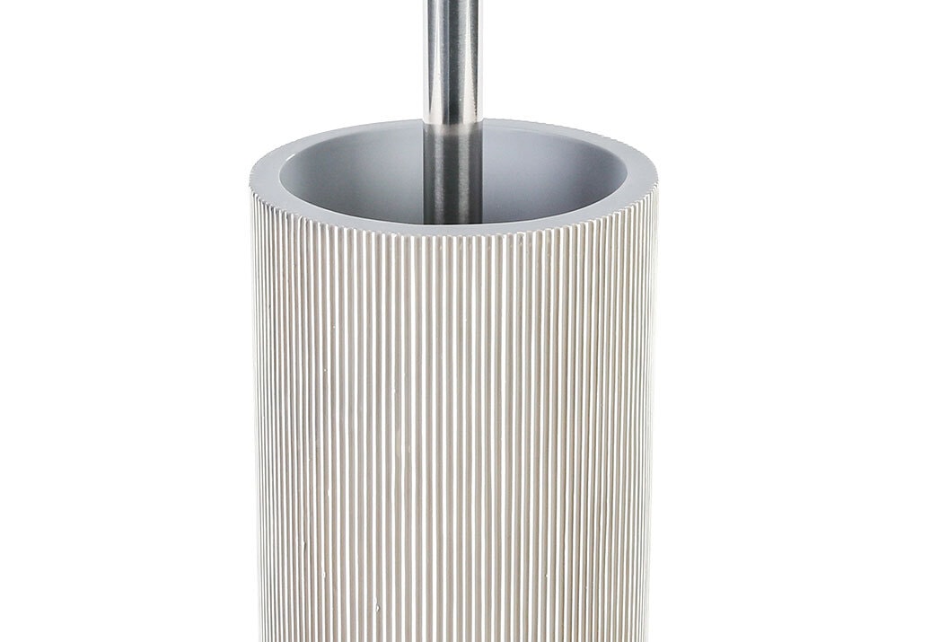 WC-Garnitur Montreux 10,2x36 cm Hellgrau/Stein-Optik Polyresin/Edelstahl