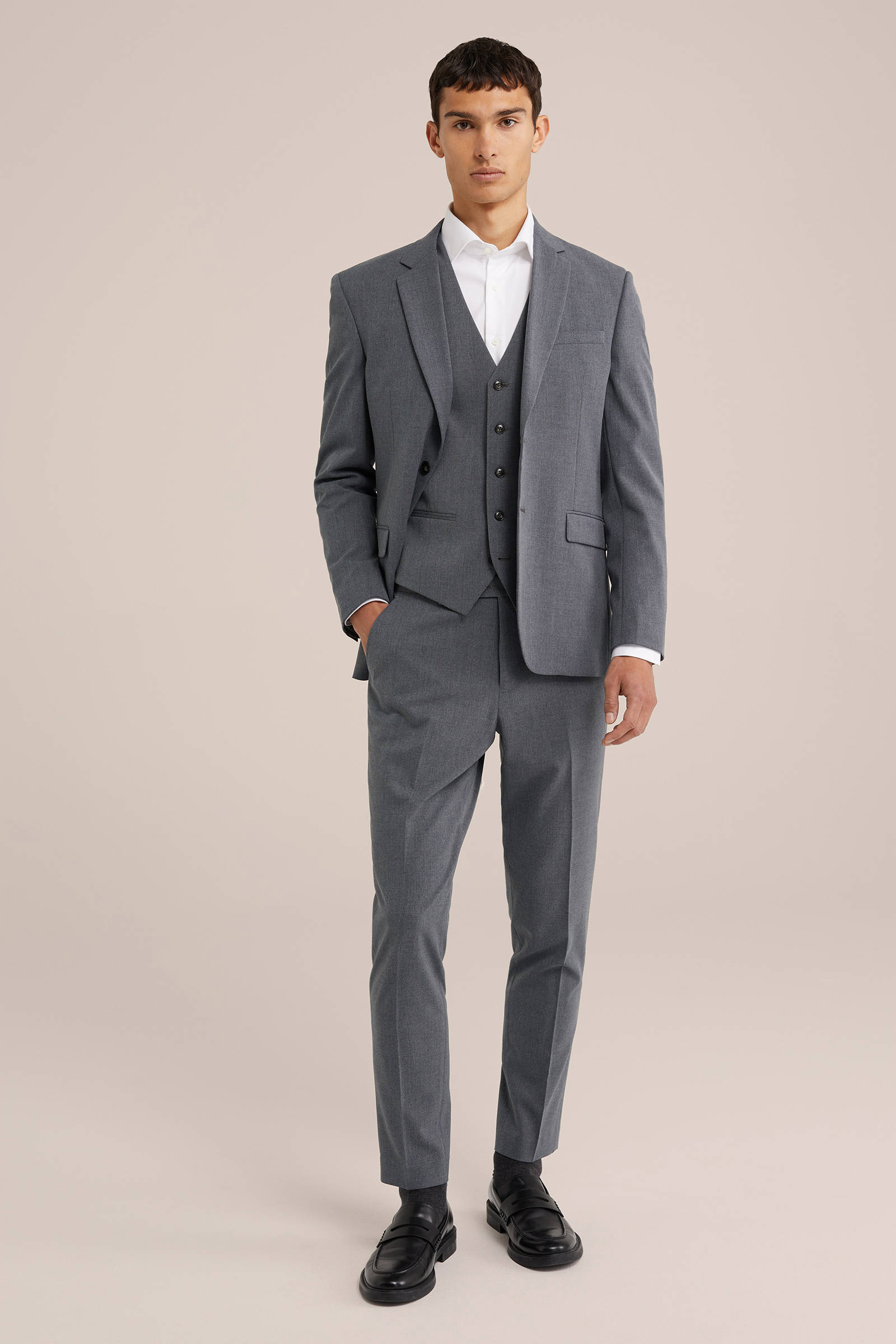 gilet mid grey melange