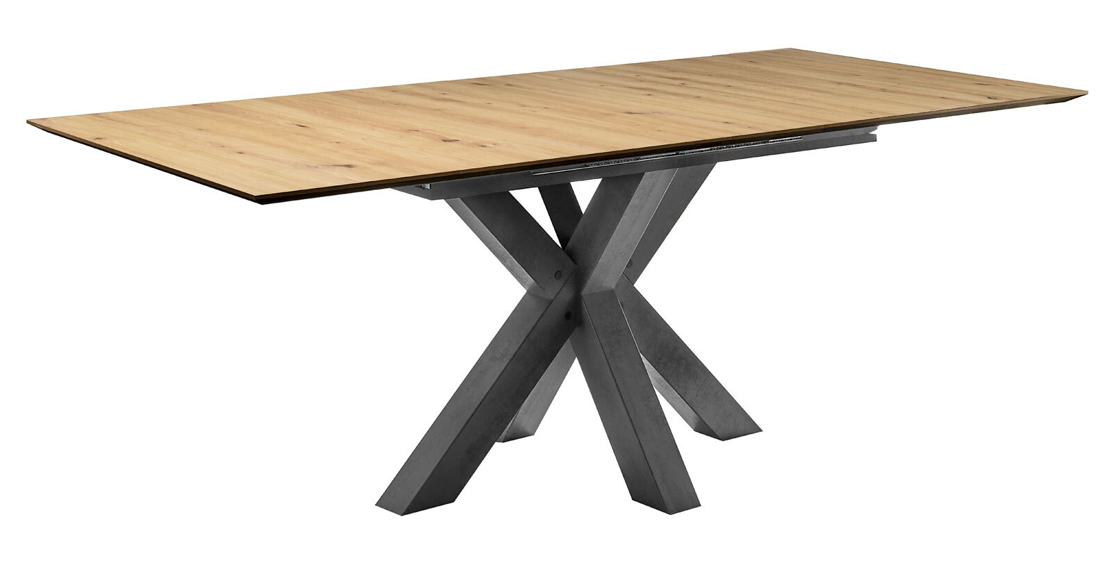 Esstisch Kasimir 160(210) x 90 cm Asteiche-Dekor/Gestell Graphit