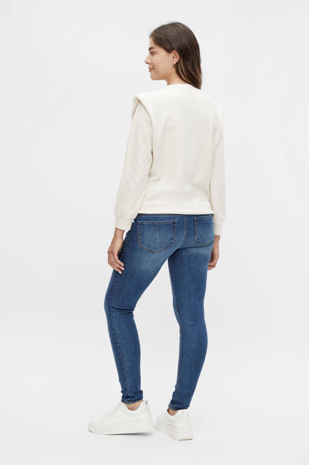 MAMALICIOUS zwangerschaps slim fit jeans MLNOVO dark blue denim
