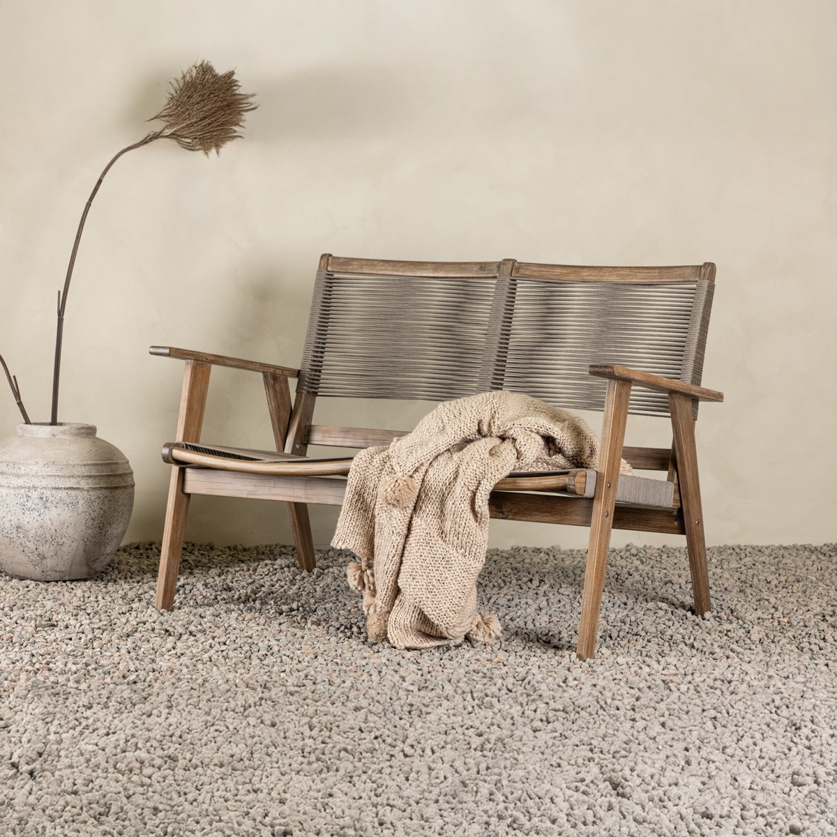 FjÃ´rd - 2-Zitsbank Bruin Hout - 120x72x88cm - Little John