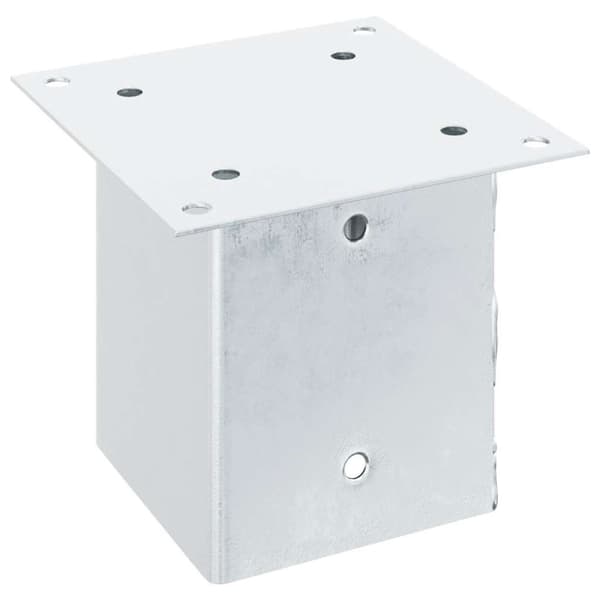 vidaXL Stolpebunner firkantet 12 stk sølv 121x121 mm galvanisert stål