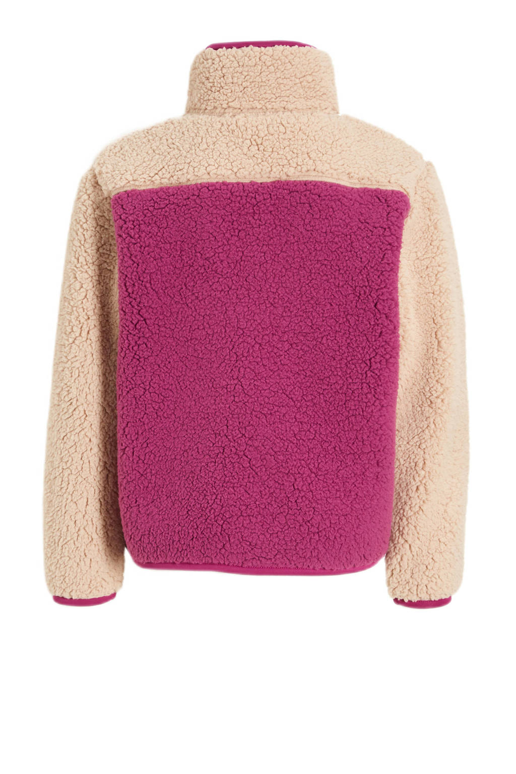 anytime teddy fleece vest magenta/beige