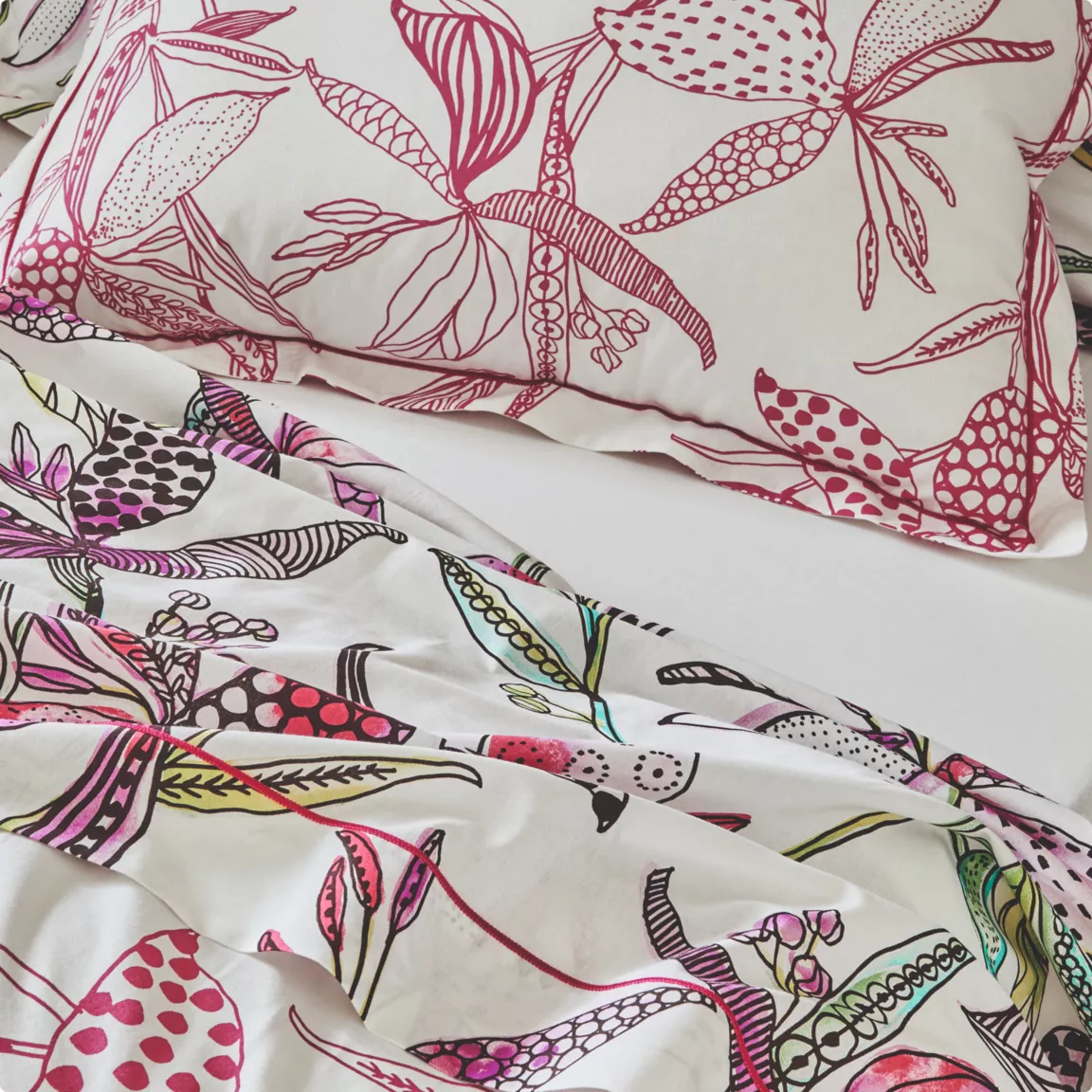 Housse de couette coton (240 x 220 cm) Pénélope Rose