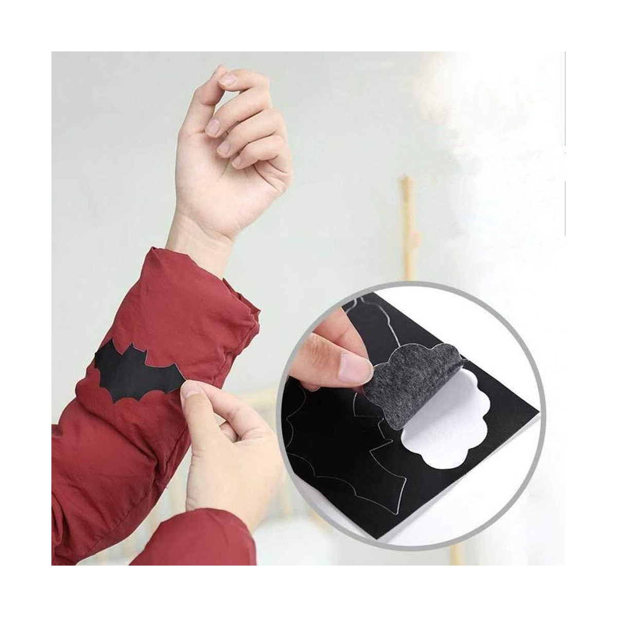 Selvklebende lapper for klesreparasjon 10 ark Sort