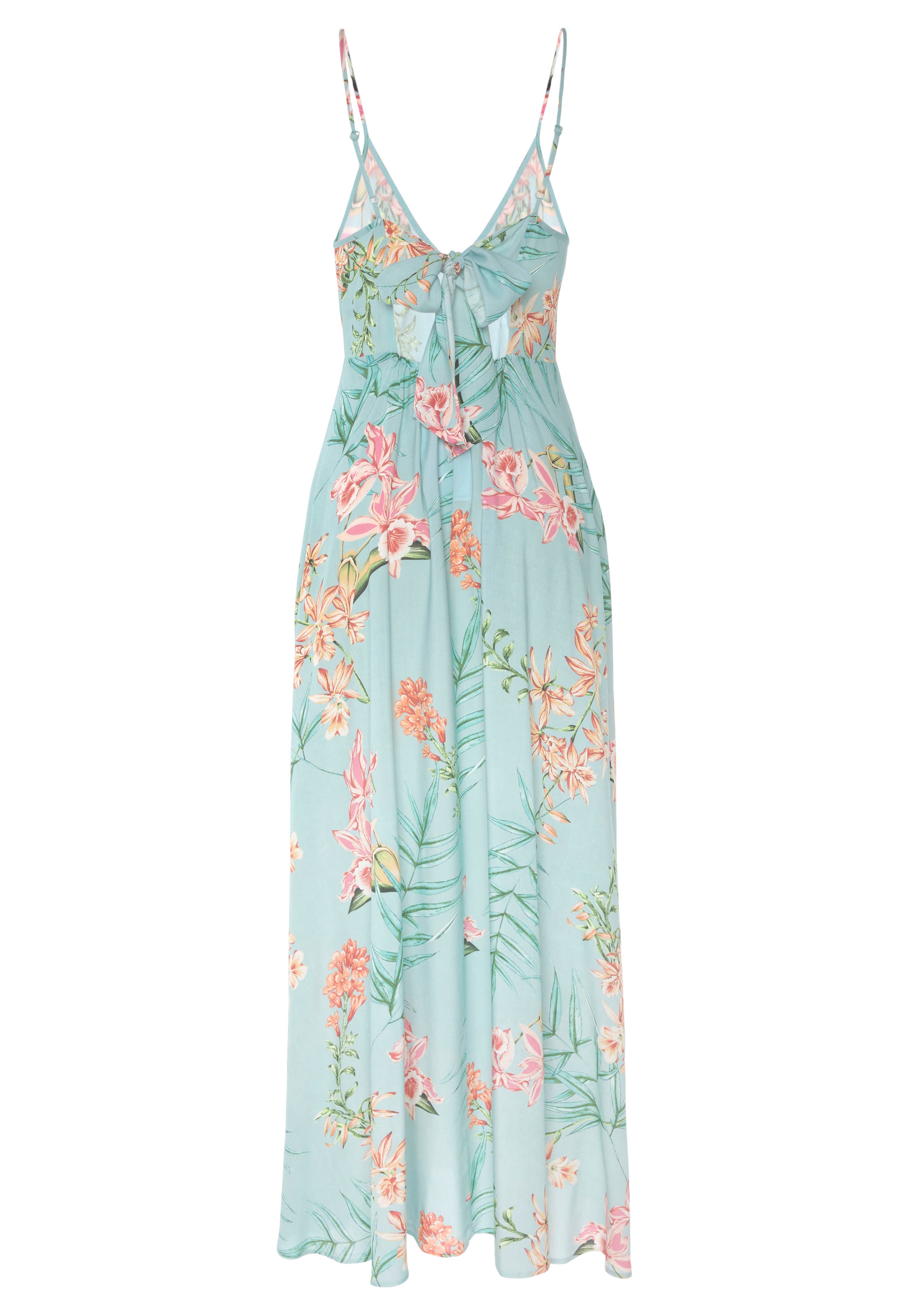 LASCANA Maxikleid aus gewebter Viskose, Cut-Out am Rücken, Sommerkleid