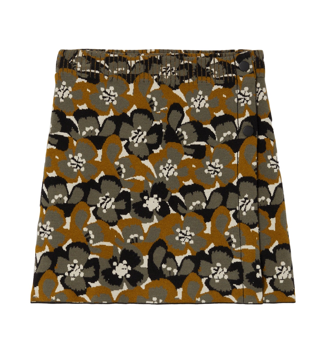 Jupe courte en maille jacquard - Imprimé bronze