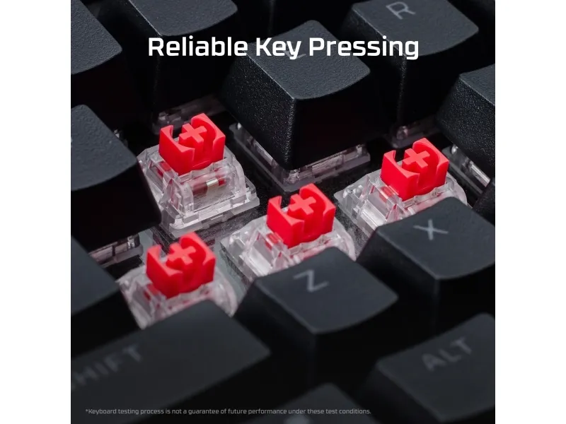 HyperX Alloy Rise - Tastatur - 100% fuld størrelse - bagbelyst - USB-C - QWERTY - Pan Nordic - tastaturkontakt: HyperX Linear - sortering