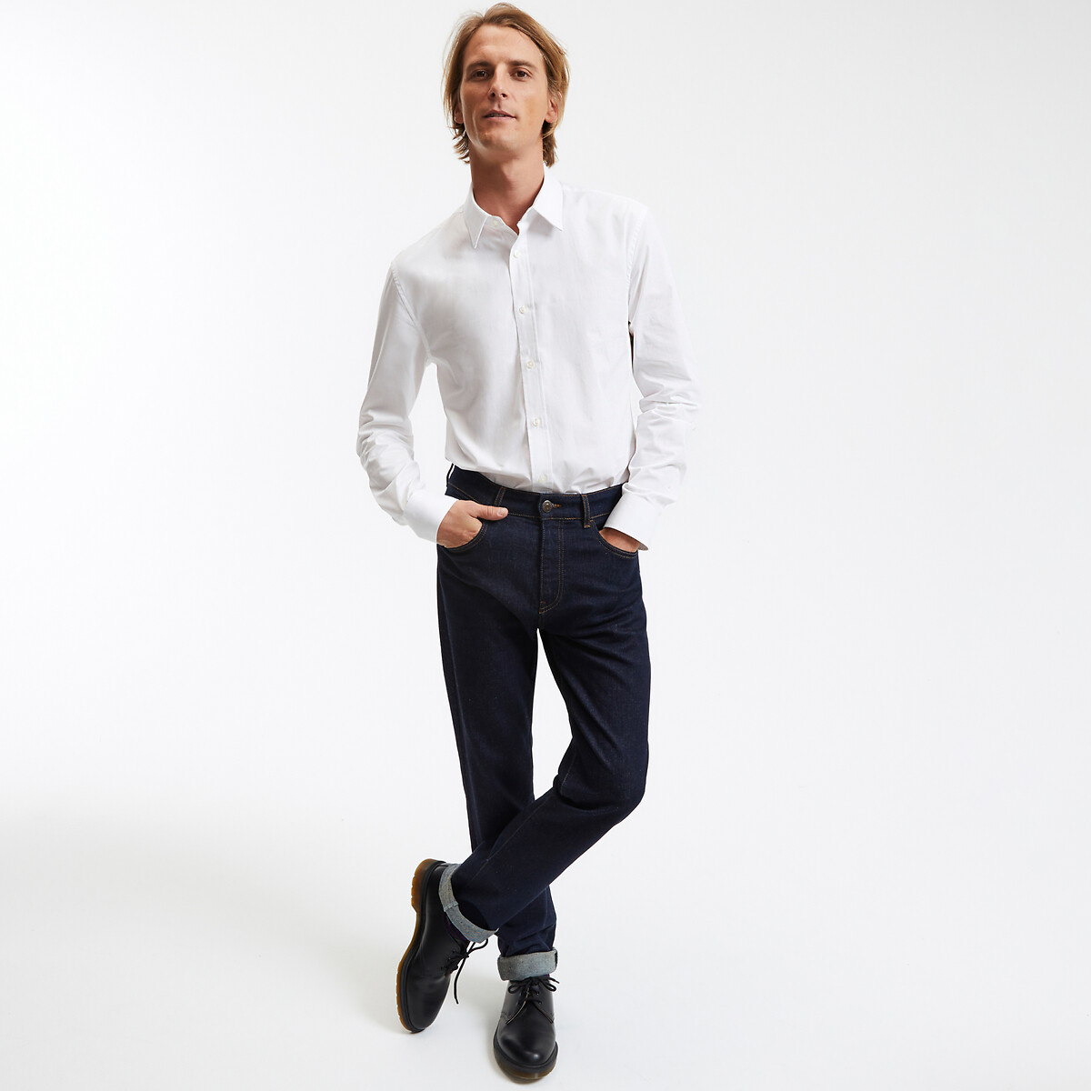 COLEÇÕES LA REDOUTE<br>Camisa justa de algodão