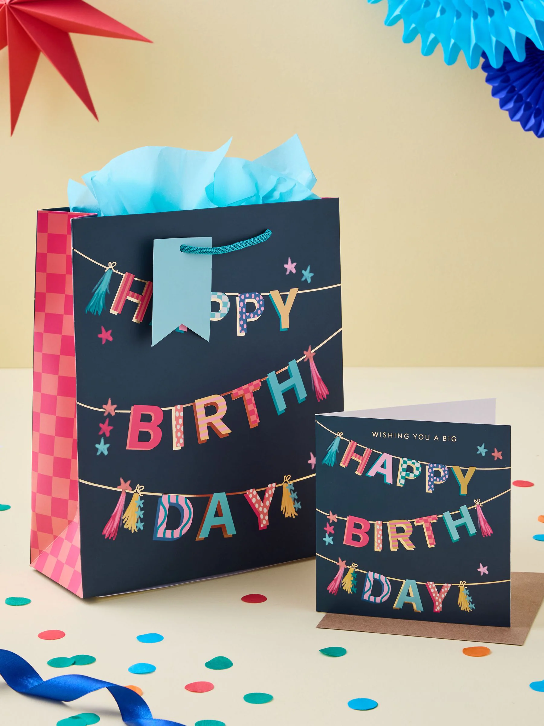 Medium Bunting Gift Bag and Card Set