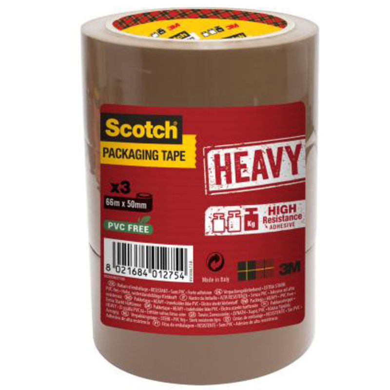 Scotch Verpackungsband Secure Seal, 3 Stück, 50 mm x 66 m
