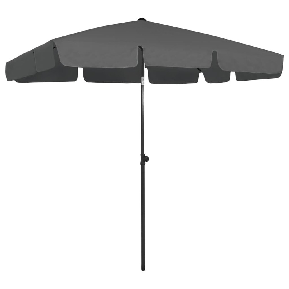 Parasol de plage 200 x 125 cm polyester anti-uv anthracite