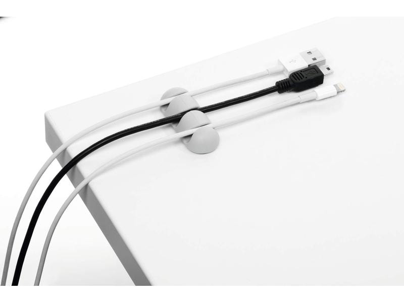 DURABLE Kabel-Clip Cavoline Clip Mix, 7 Stück, Grau Kabel Clips für das einfache Fixieren von Kabeln