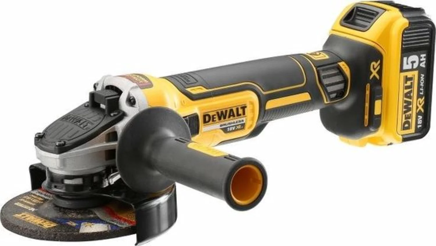 DeWALT DCG405P2 18V Li-Ion accu haakse slijper set (2x 5.0Ah accu) in TSTAK - 125mm - koolborstelloos