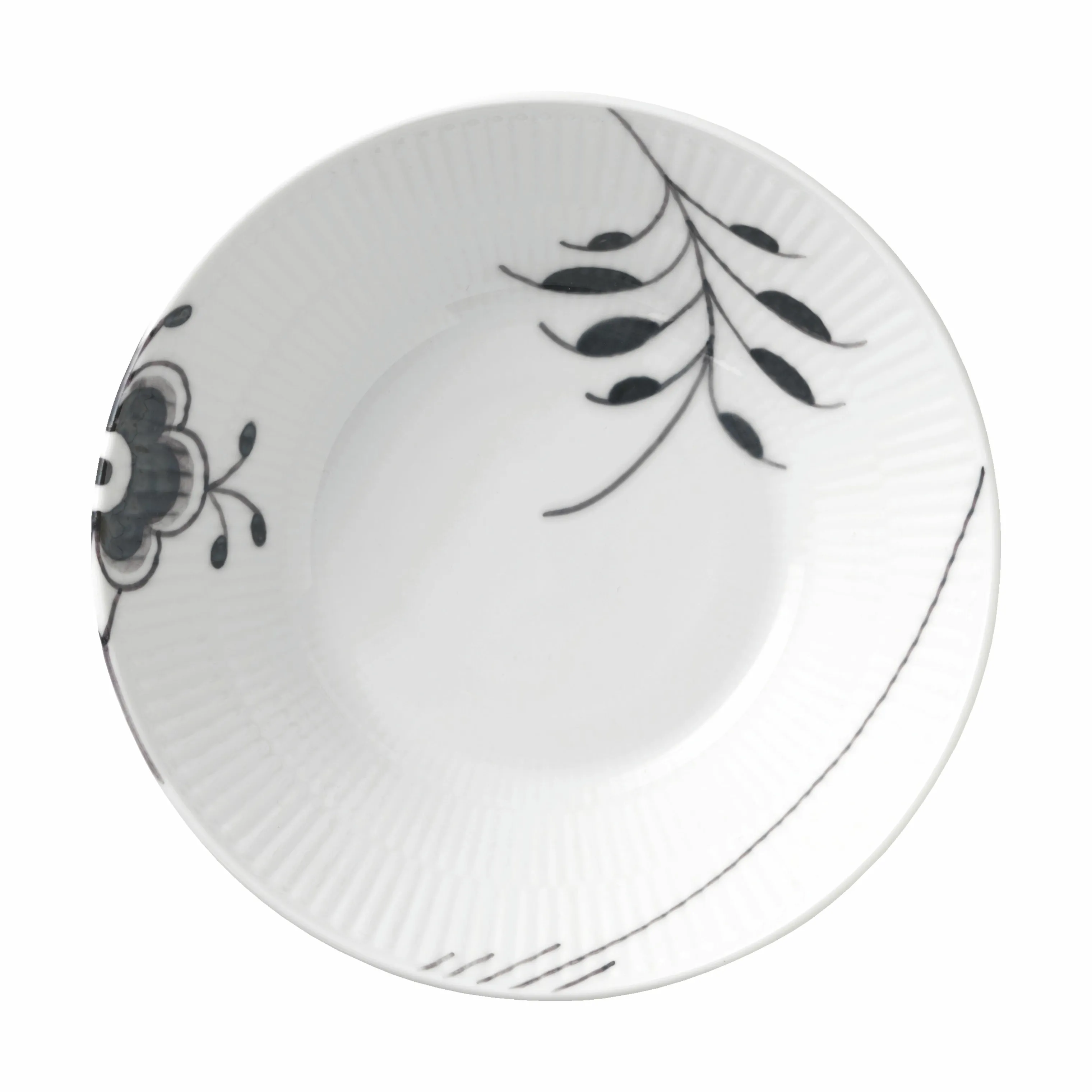 Royal Copenhagen Sort Mega Riflet Dyb Tallerken #6