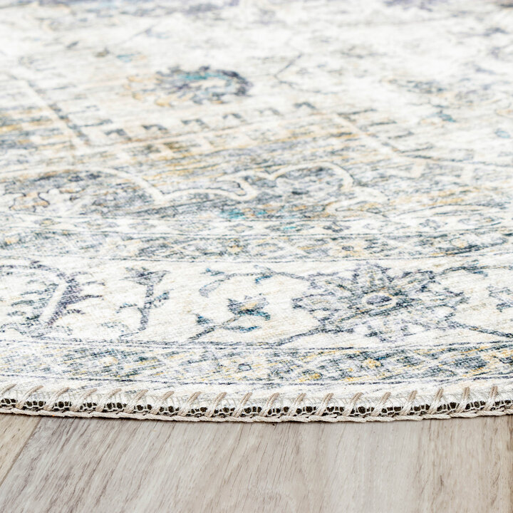 Rond Vintage vloerkleed - Lago Grijs | Hoge kwaliteit