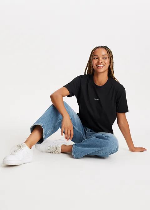 T-shirt met logo zwart (ZWART)