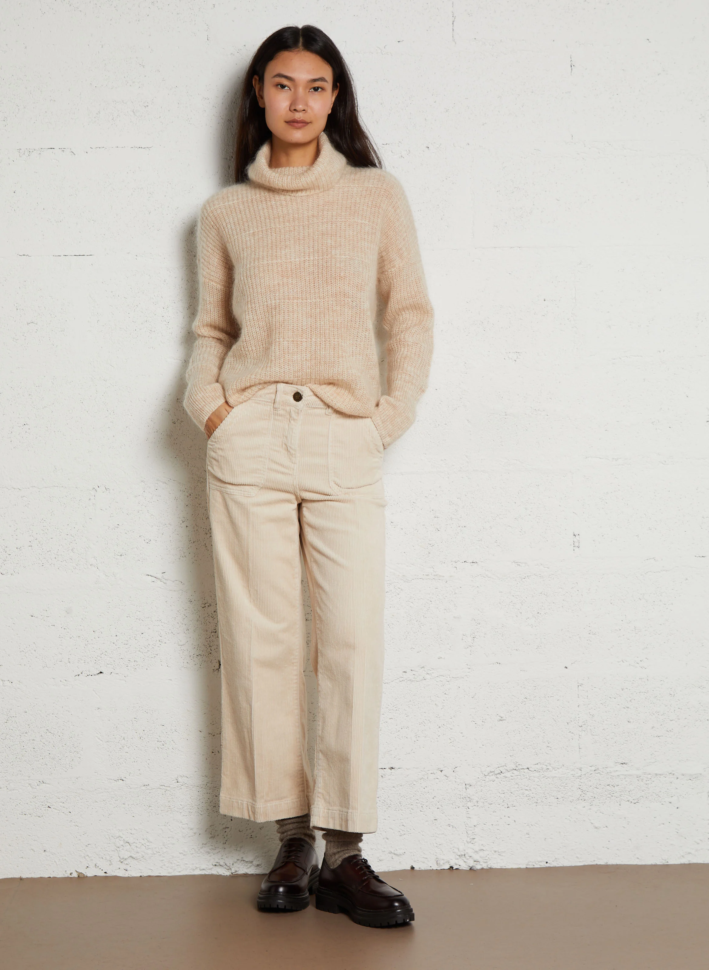 SELYNA - Pantalon cropped large| Blanc