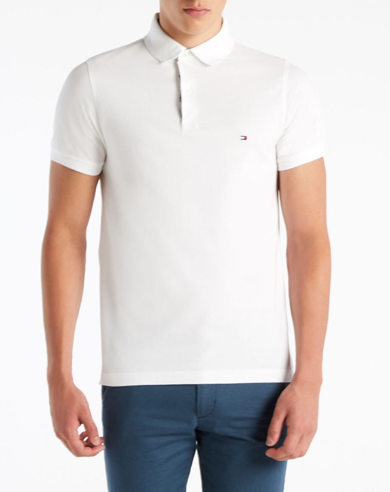 Tommy Hilfiger Polo col Gorg imprimé blanc