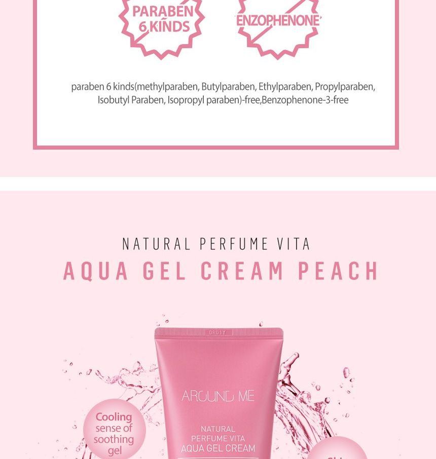 ROUND ME - Natural Vita Aqua Gel Cream Peach