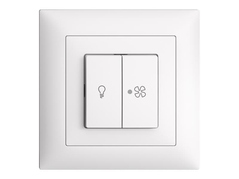 Feller EDIZIOdue UP-Schalter für Lampe und Ventilator Weiss, beleuchtet