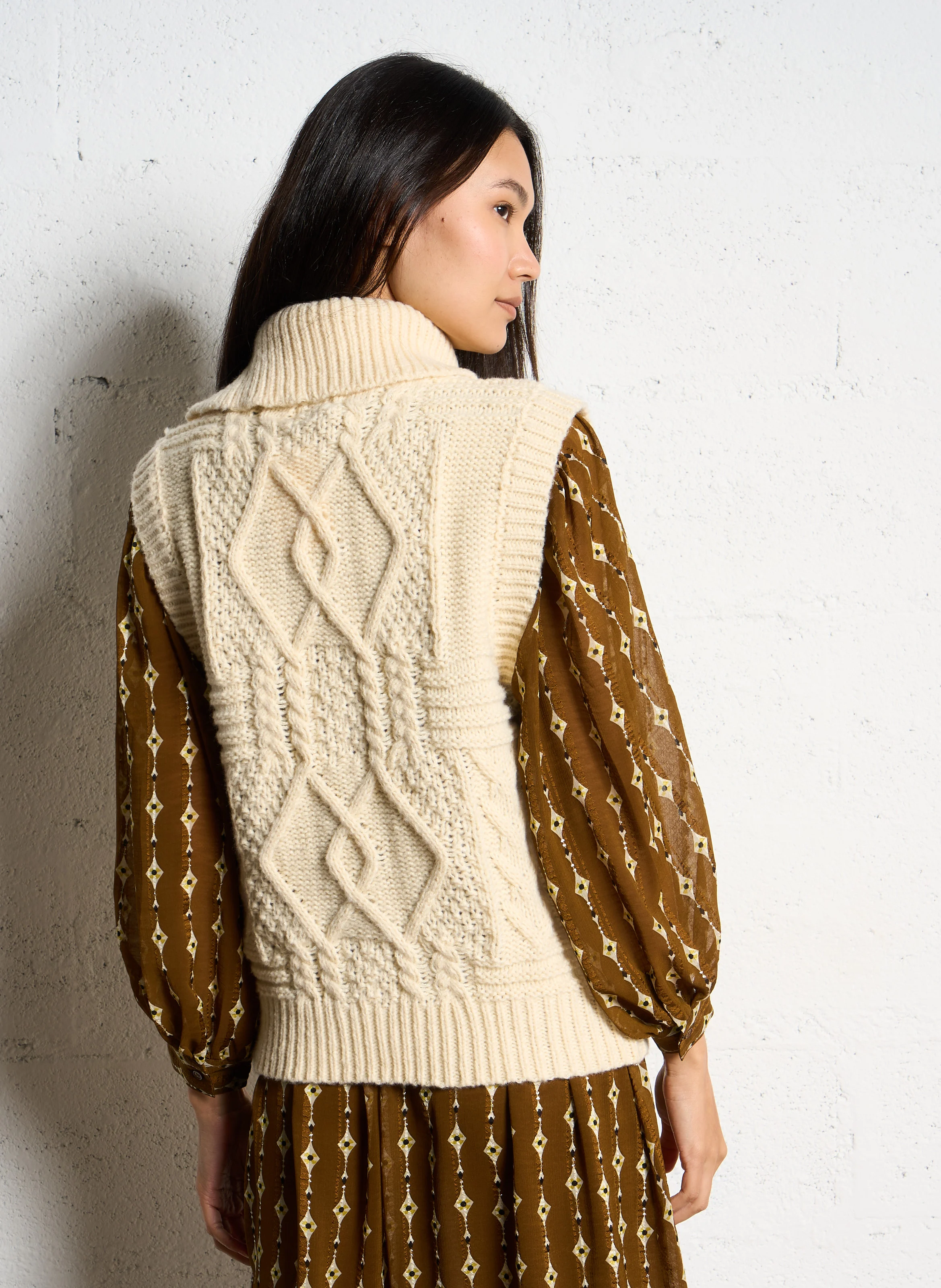 Pull col roulé| Blanc