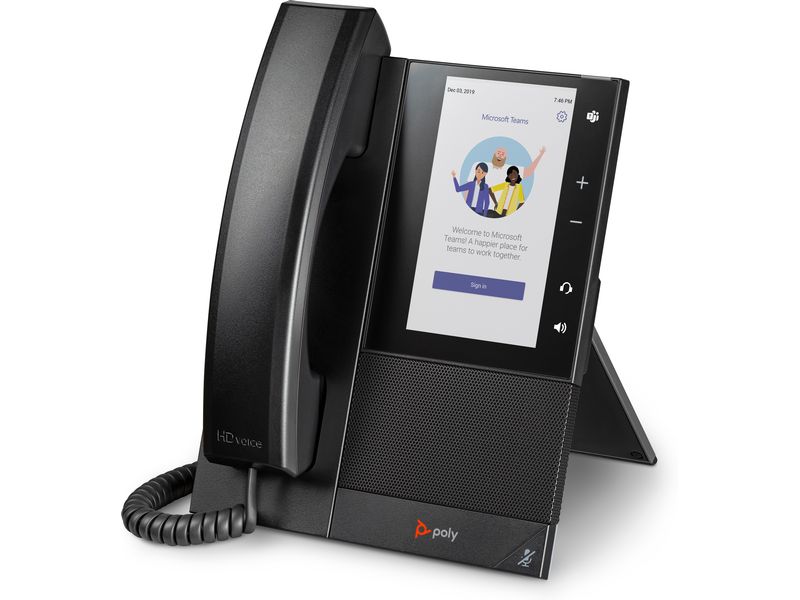 HP Tischtelefon Poly CCX 505 Microsoft Teams Schwarz Business-Media-Tischtelefon der Mittelklasse mit Farb-Touchscreen