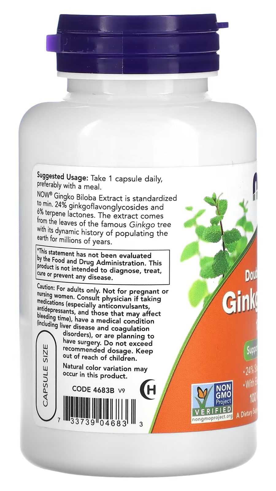 NOW Foods Ginkgo Biloba 120 mg 50 cápsulas