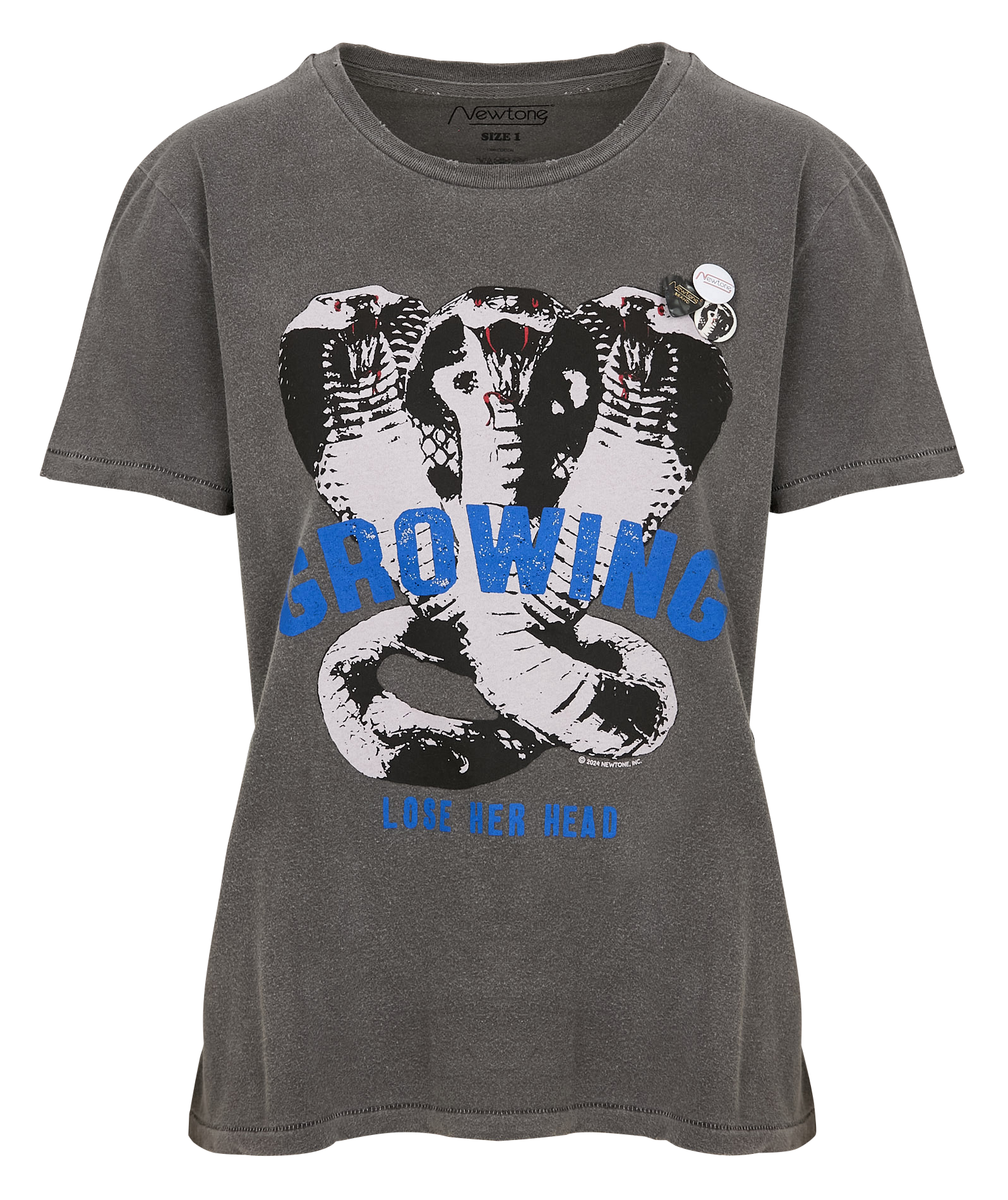 STARLIGHT GROWING - Tee-shirt droit col rond sérigraphié en coton | Gris