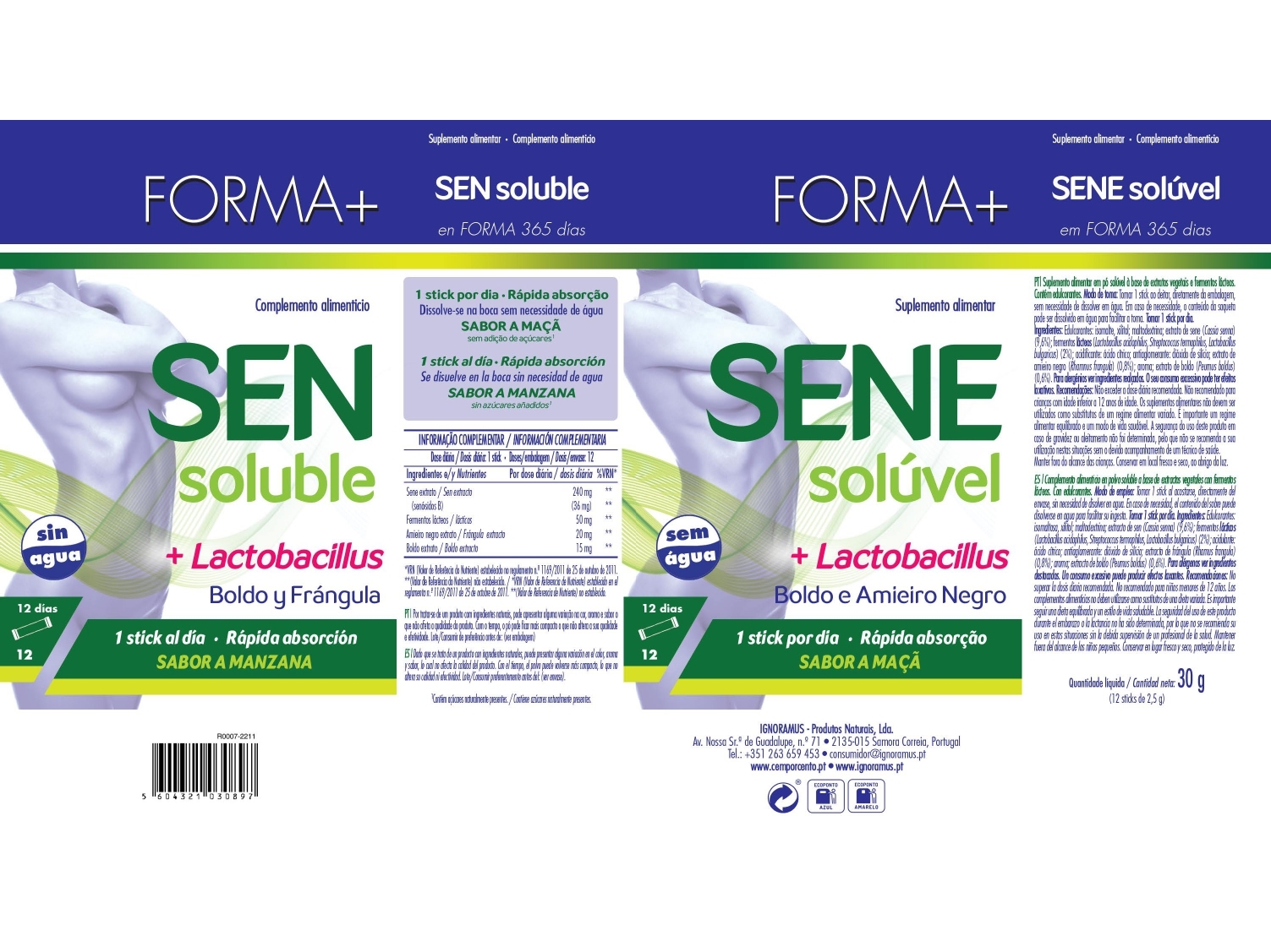 SUPLEMENTO FORMA  SENLAX 12 SAQUETAS