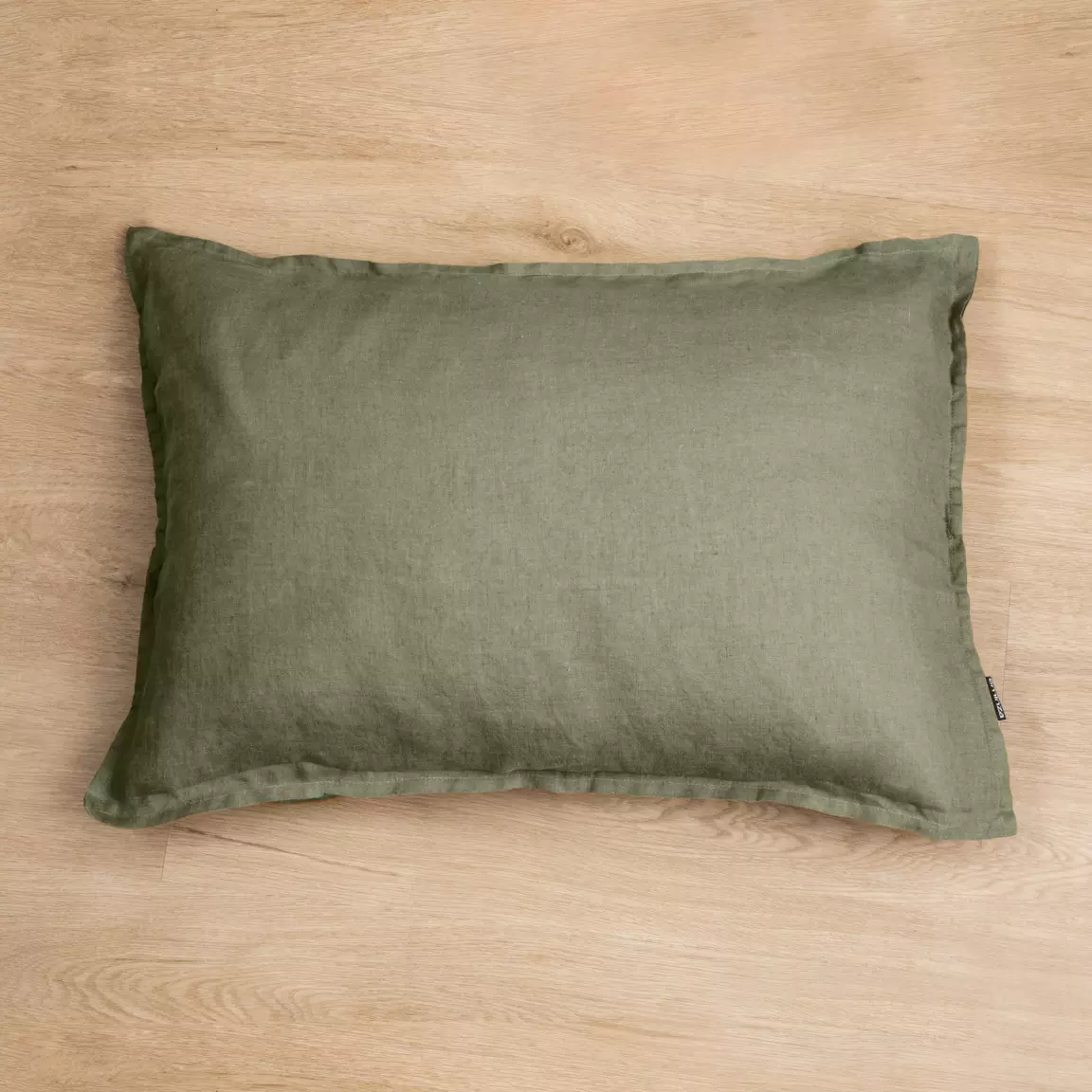 Taie d'oreiller rectangulaire lin lavé (50 x 70 cm) Louise Vert romarin