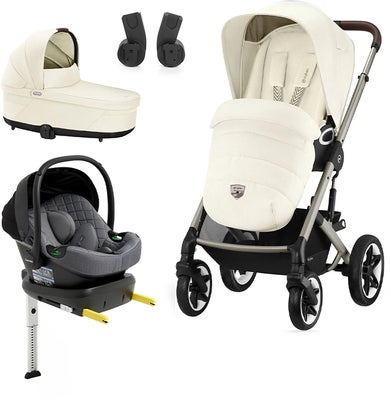 Cybex TALOS S Lux Duovogn inkl. Beemoo Route Babybilstol & Base, Seashell Beige/Mineral Grey